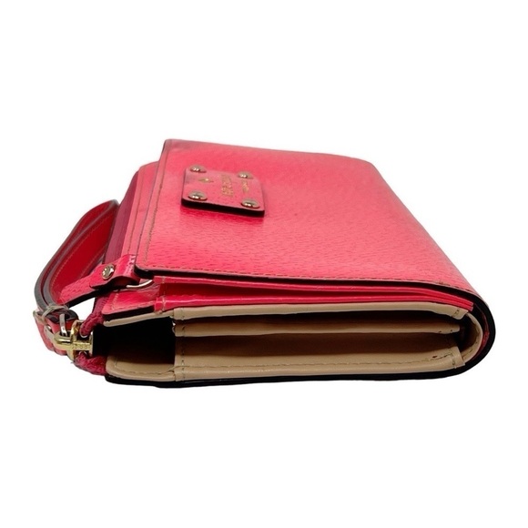 Kate Spade Leather Wristlet Wallet Layton Wellesley WLRU1779 Bright Hot Pink - Picture 4 of 13
